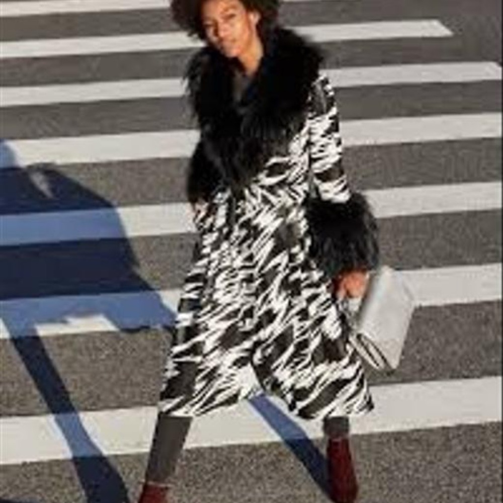 Saks Potts foxy zebra print trench nwt 1
